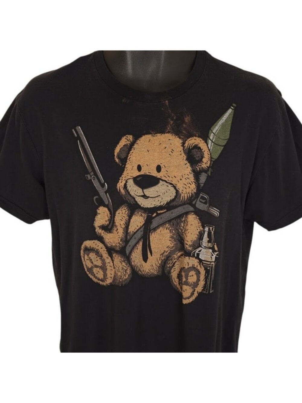 Zero Foxtrot Afterlife Club T Shirt Mens Size Medium Black Teddy Bear Made In US